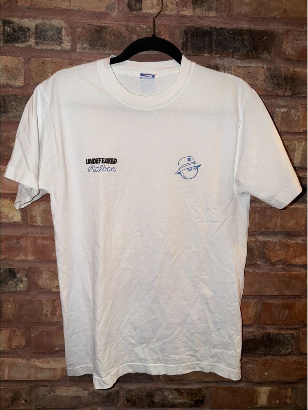 Malbon Golf x Undefeated Men's Small White Graphic T Shirt Cotton Buckets